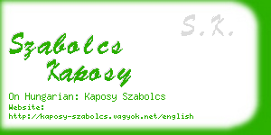 szabolcs kaposy business card